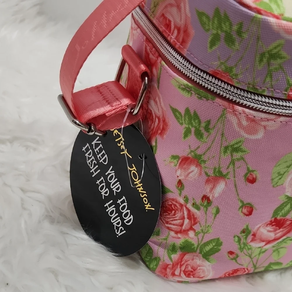 💕▪️Betsey Johnson▪️Pink Multi 6 Pack Cooler Lunch Tote Floral Bag